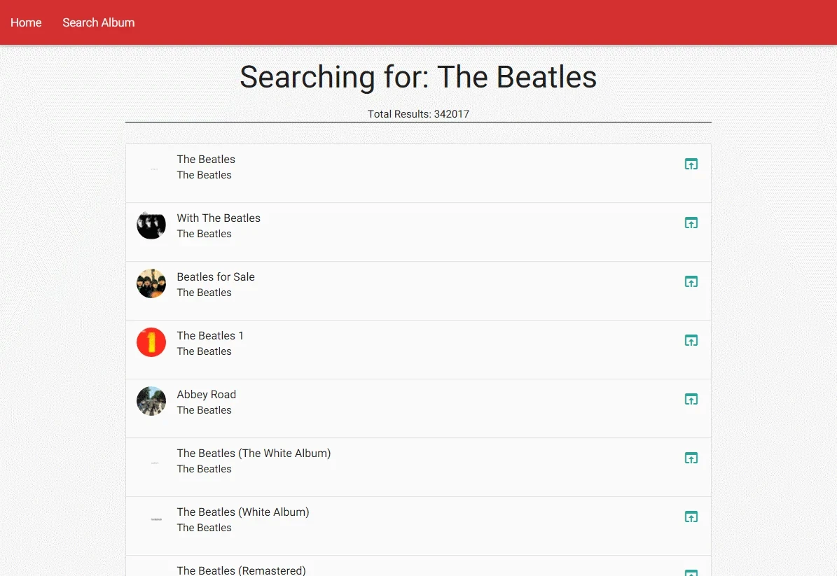 Album Scrobbler application screenshot